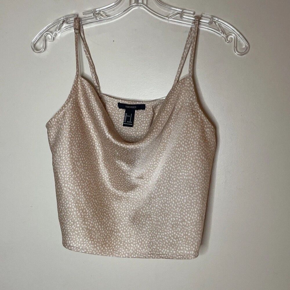 Forever 21 Peach Camisole Top Size S Cropped Draped Front Tank Blouse